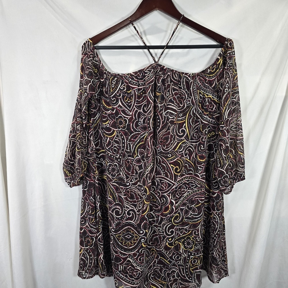 Anthropologie Moon River Size XS Brown Off The Shoulder Mini‎ Dress